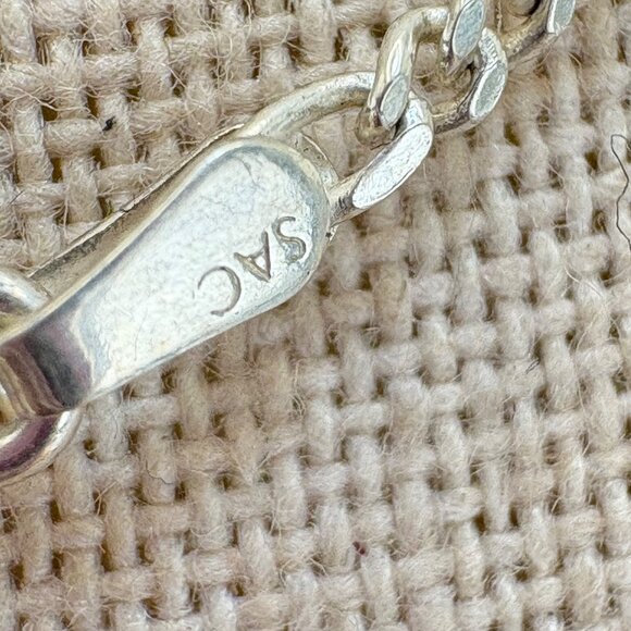 VTG Sterling Silver 925 Hieroglyphic Pendant Chain Necklace Size 26" Length - Picture 9 of 15